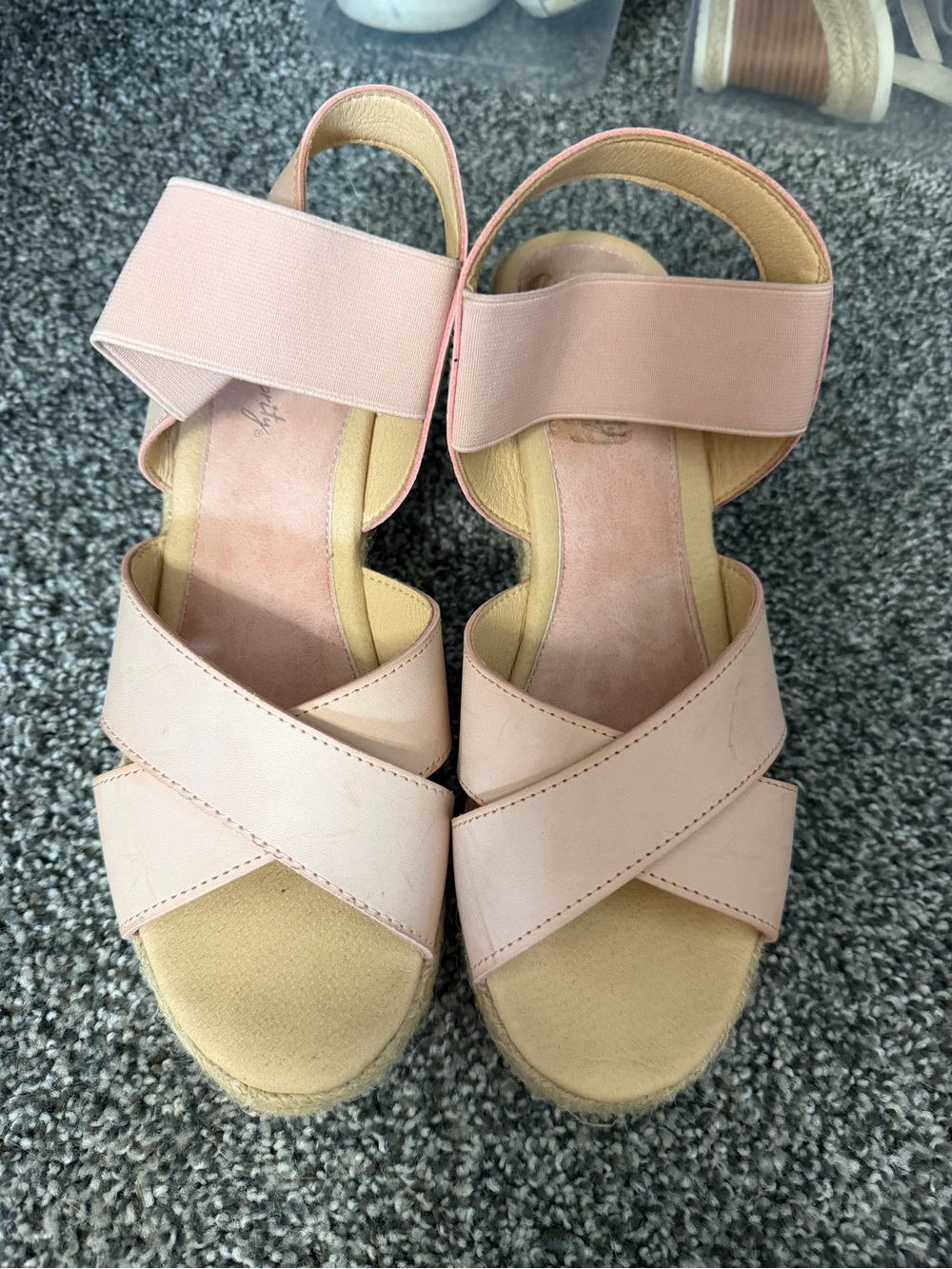 Women's Pink Elastic Strap Wedge Sandals size 8.5 women’s sandals